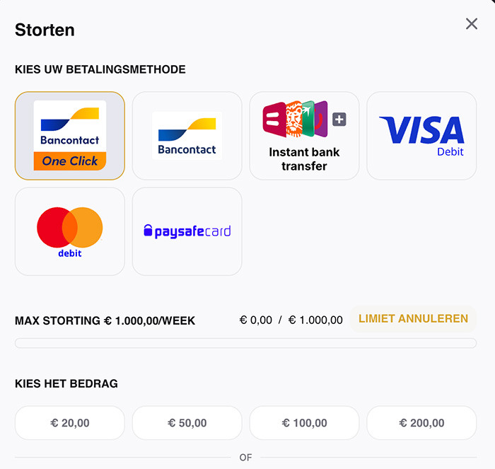 Online casino geld storten